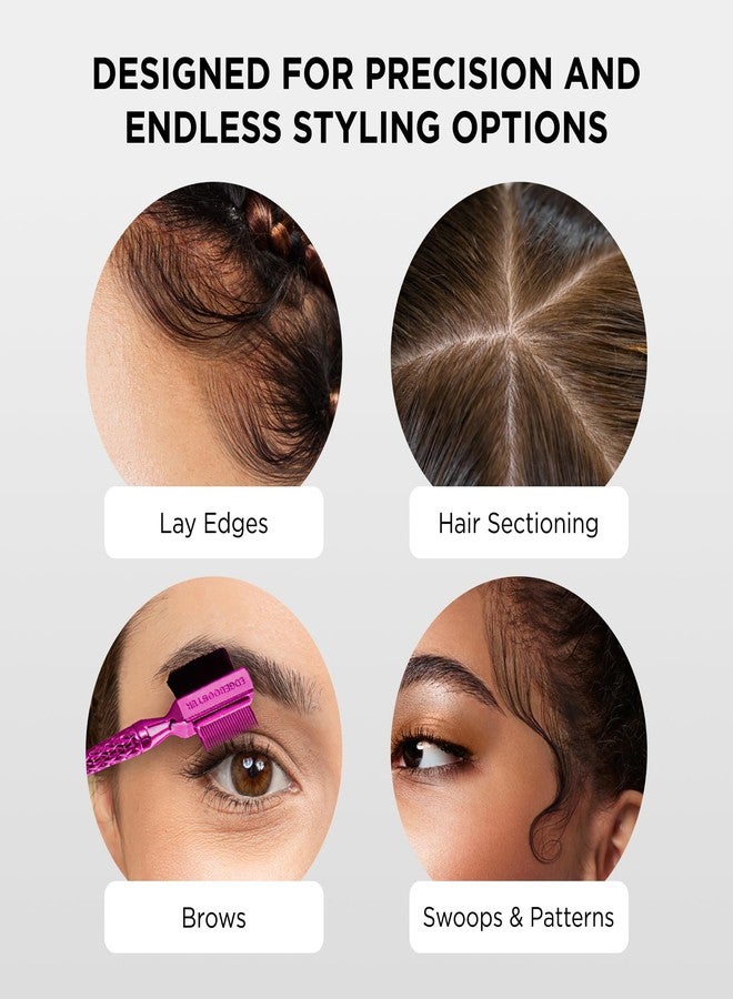 ستايل فاكتور فرشاة ستايل فاكتور إيدج بوستر® ميني هامر بحجم مناسب للسفر | فرشاة شعر الأطفال ومشط مزدوج الجوانب للتحكم في حواف الشعر بشعيرات الخنزير البري | طرف مدبب لتصفيف دقيق | فرشاة سفر لحواف الشعر وشعر الأطفال - Image 5